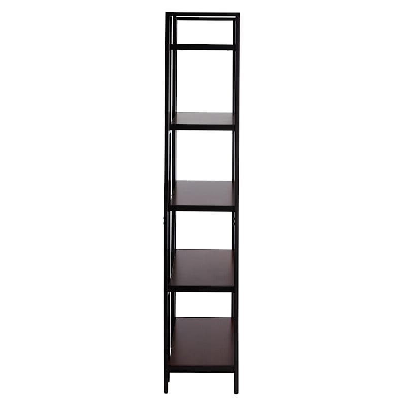 Parkview 5-Tier Metal & Wood Veneer Bookshelf