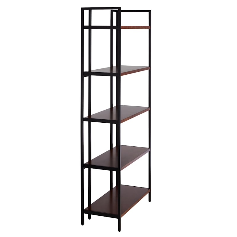 Parkview 5-Tier Metal & Wood Veneer Bookshelf