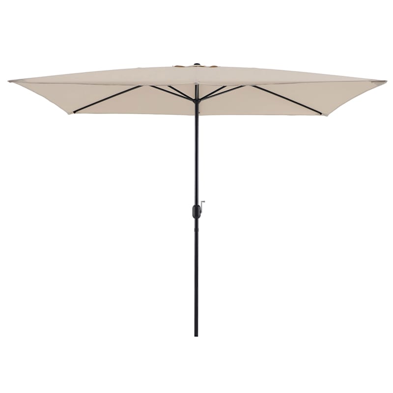Tan Crank Outdoor Umbrella, 6.5x10ft