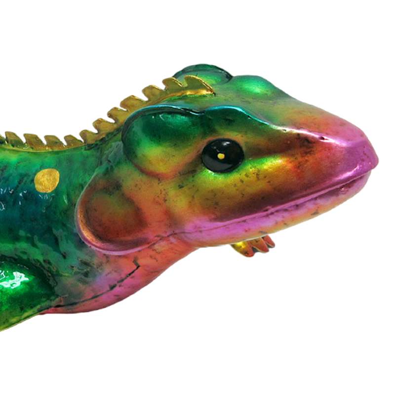 Metal Lizard Outdoor Garden Statue, 5"