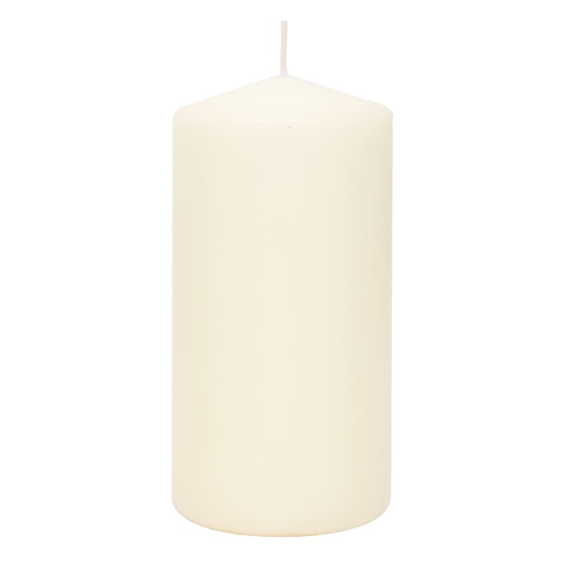 Ivory Unscented Overdip Pillar Candle, 6"