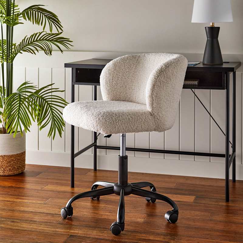 Found Fable Aubrey Office Chair White Sherpa