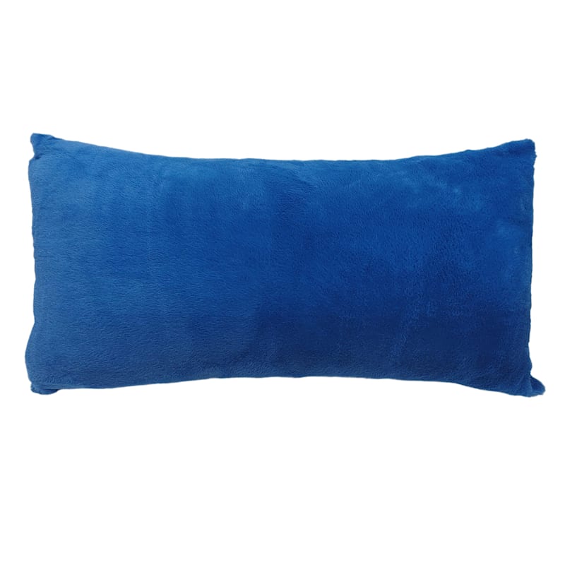 Tiny Dreamers Blue Faux Fur Body Pillow, 18x36