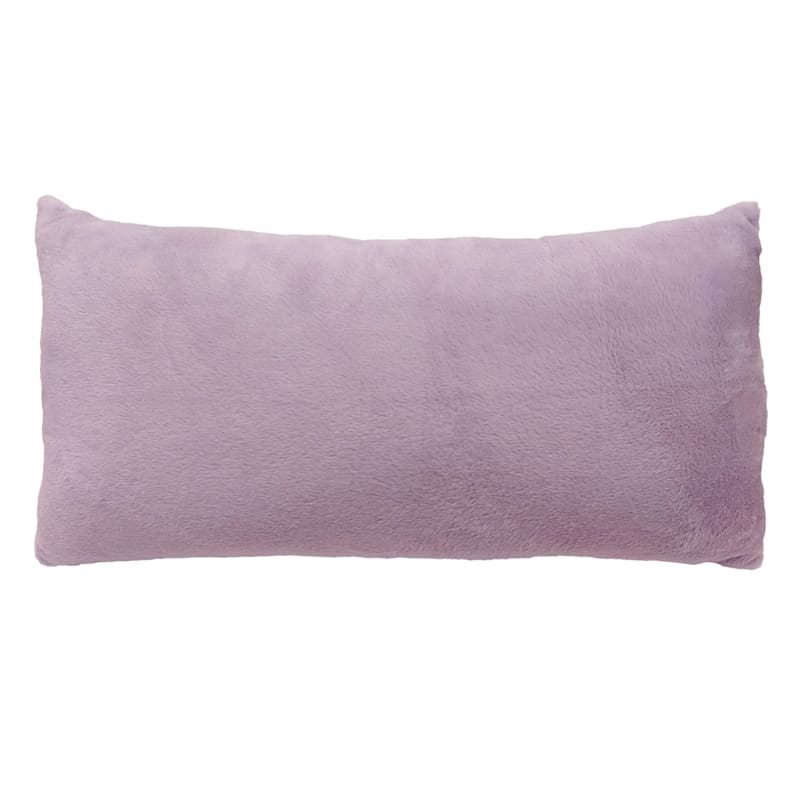 Tiny Dreamers Purple Faux Fur Body Pillow 18x36