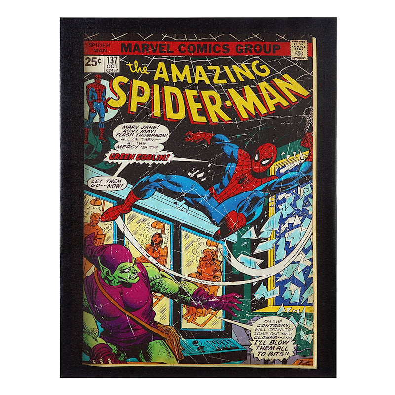 Retro Spiderman Canvas Wall Art, 14x18