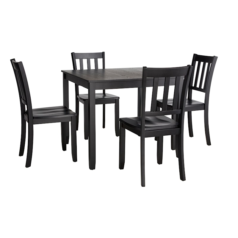 Black 5 piece dining set sales