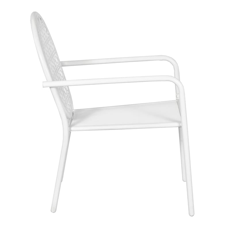 Providence 3Piece Geo Metal Chat Set, White