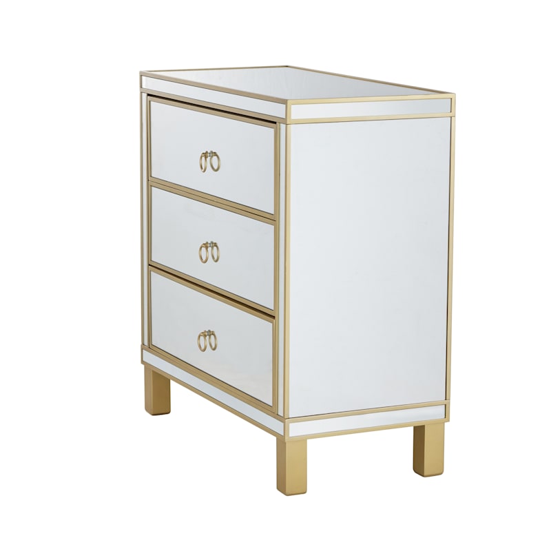 Trio White and Champagne Gold Chest of Drawers