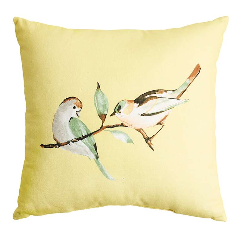 Honeybloom yellow birds square outdoor throw pillow At Home