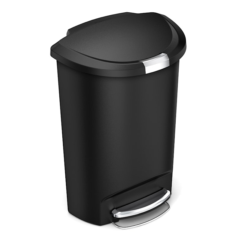 simplehuman Stainless Steel 2.6 gal. Semi-Round Step Trash Can