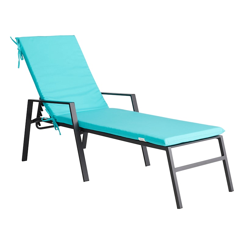 Found & Fable Aqua Canvas Basic Outdoor Chaise Cushion