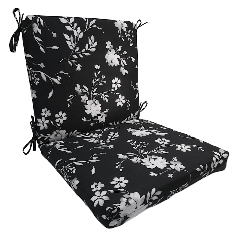Black floral outdoor cushions outlet