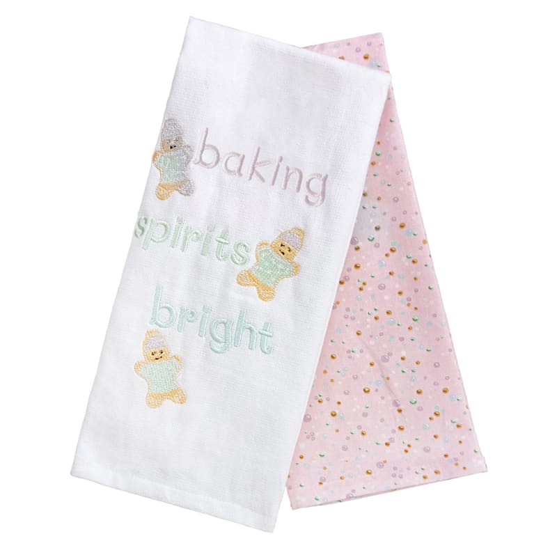 New Rae Dunn Warm Wishes&Gingerbread Christmas 2 Kitchen Dish Kitchen Towels