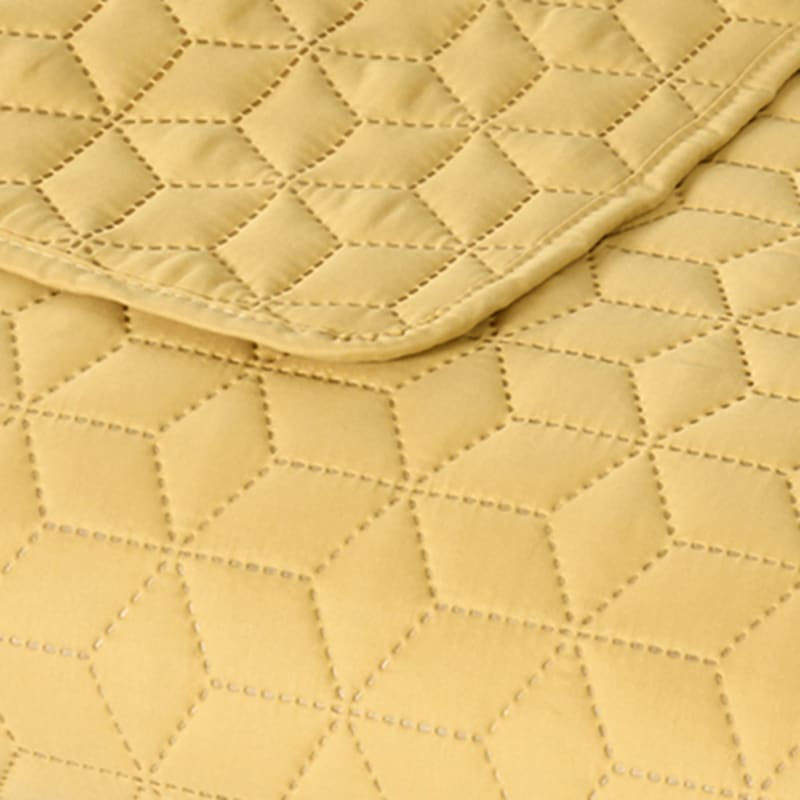 Yellow Geometric Pinsonic Quilt, King