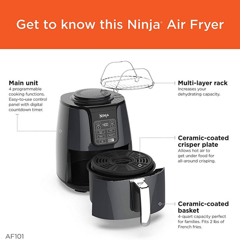 Ninja 4-Quart Programmable Air Fryer AF101 AF100 Manual & 3 Air Fryer  Cookbooks!