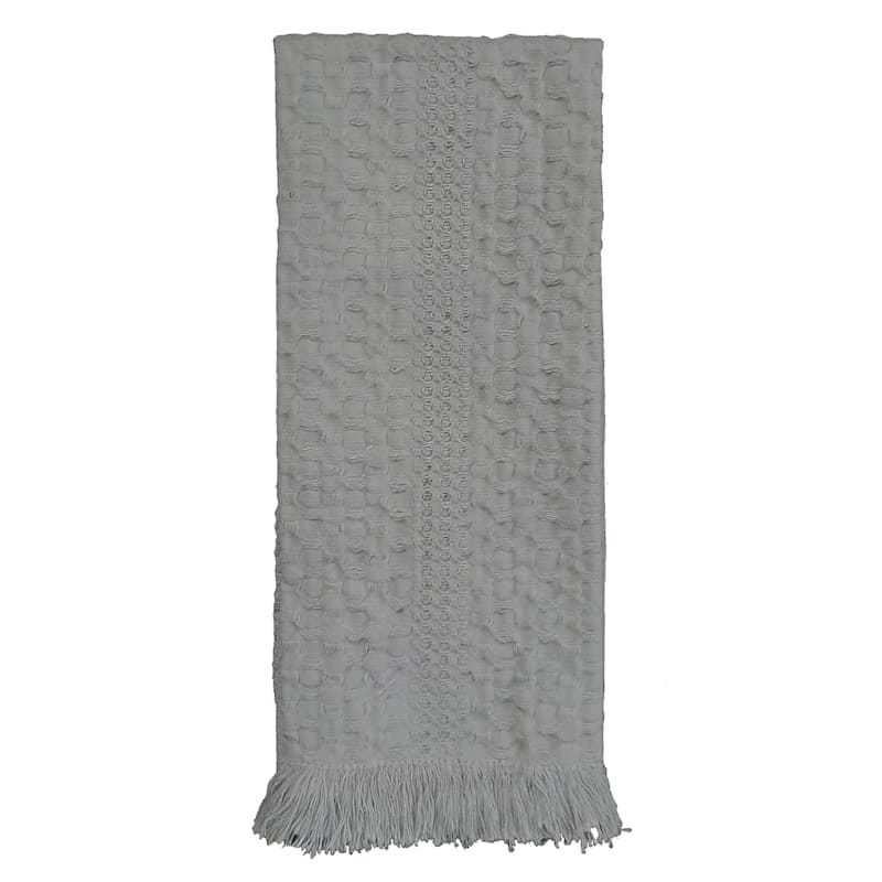 Set of 2 Grey Fray Edge Kitchen Towels, 16x26