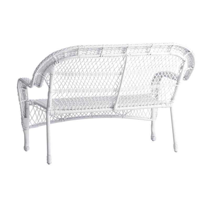 White resin sales wicker loveseat