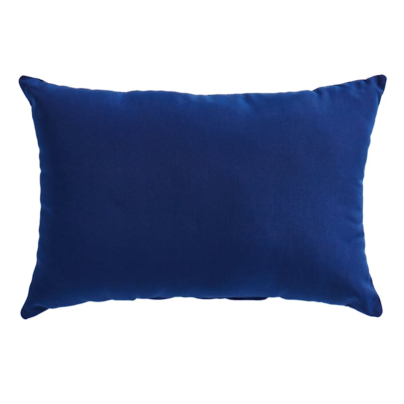 Navy blue canvas lumbar outdoor throw pillow outdoor At Home