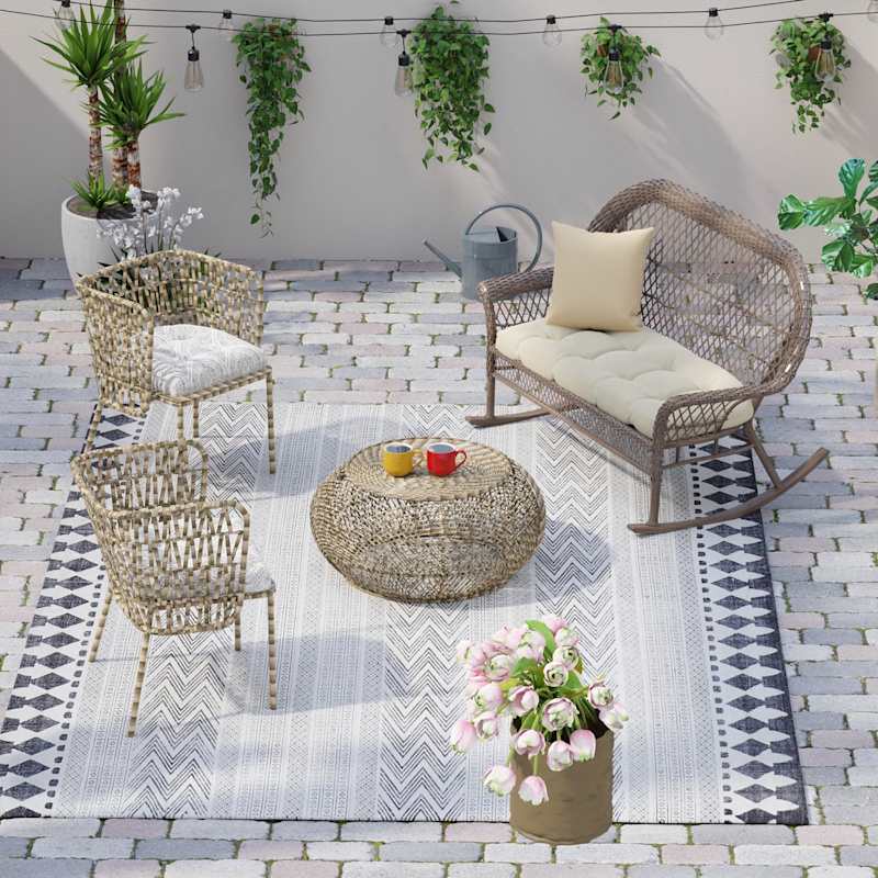 Wicker bench deals seat cushions