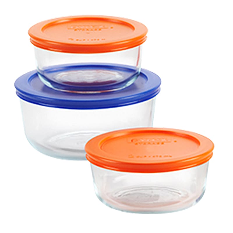 10-piece Glass Food Storage Container Set with Assorted Colored