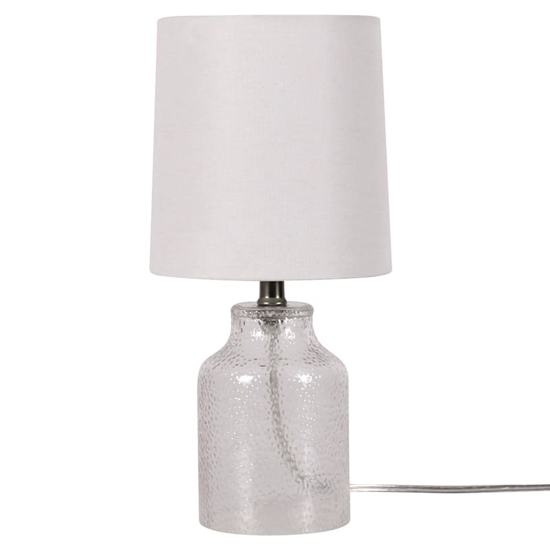 Honeybloom Clear Dimpled Glass Accent Lamp with Shade 13