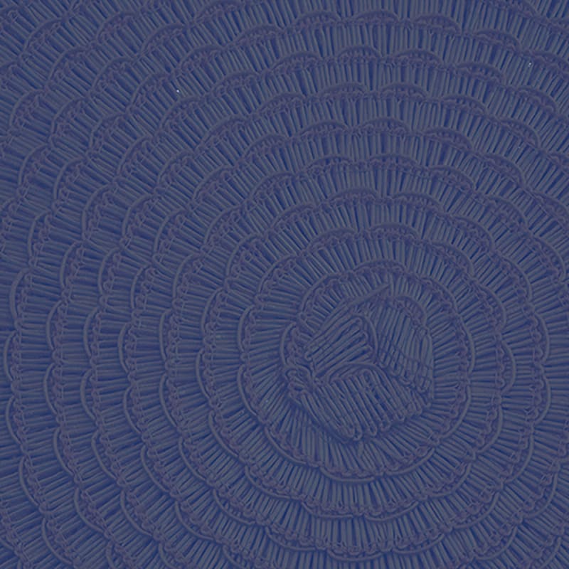Round Navy Blue Piper Placemat, 15"