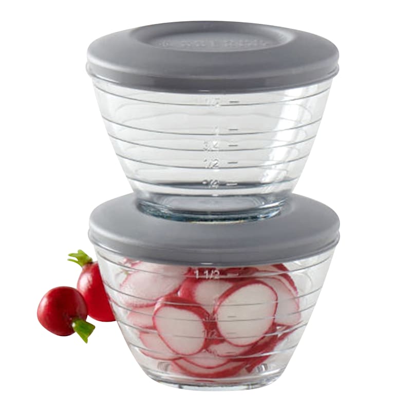 Anchor Hocking 4-Piece 4-In-1 2-Cup Glass Prep Bowl