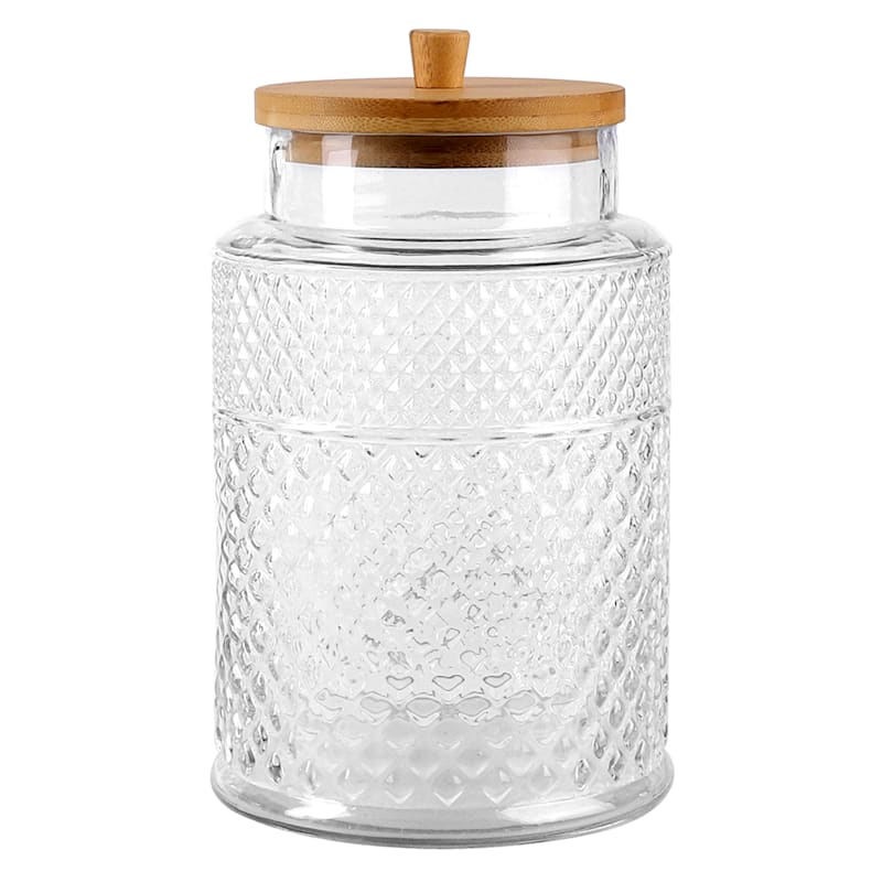 Gracie Oaks Brytne Glass Jars With Wood Lids, Airtight Glass