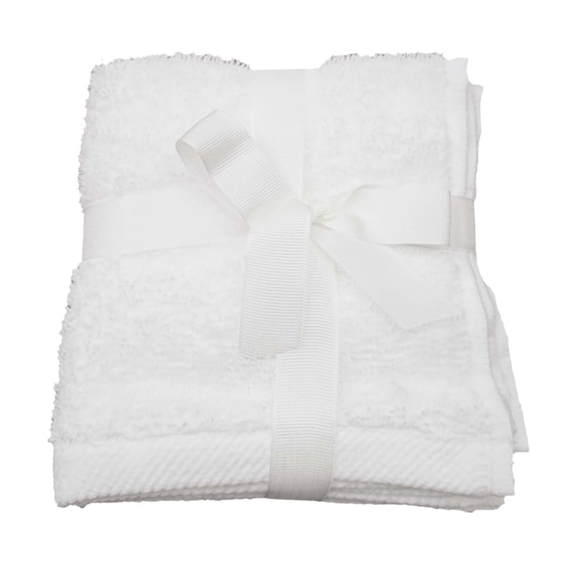 6Pack White Cotton Washcloths, 12"