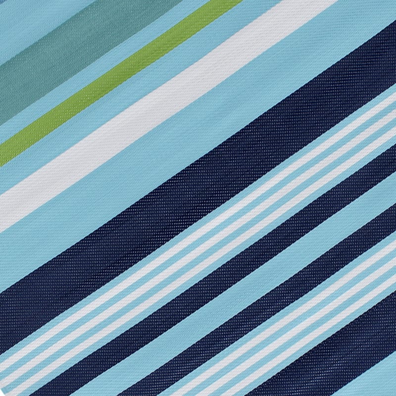 Blue Striped Plastic Outdoor Area Rug, 5x7