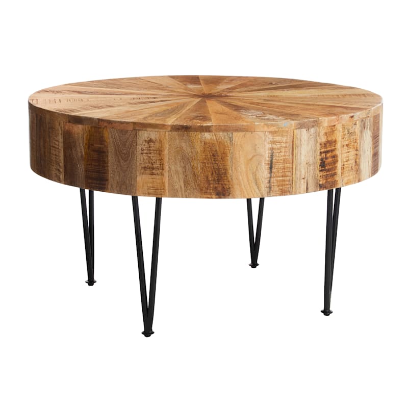 Round mango wood coffee table cheap