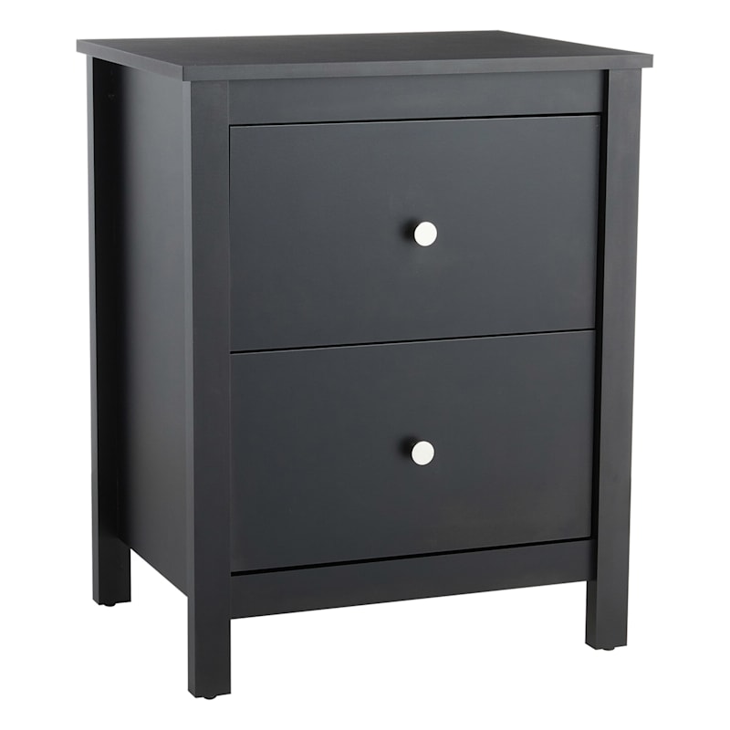 Brown store black nightstand