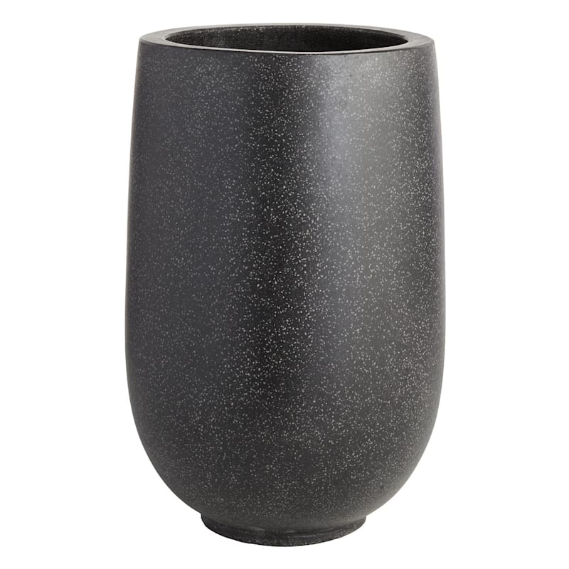 Crosby St. Black Terrazzo Cement Outdoor Planter, Large