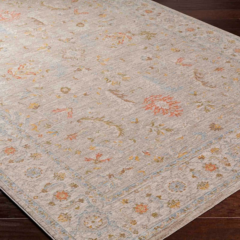 (A513) Honeybloom Avant Garde Taupe Floral Accent Rug, 2x4