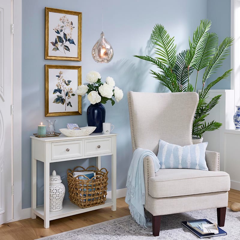 Kori upholstered high shop back taupe accent chair