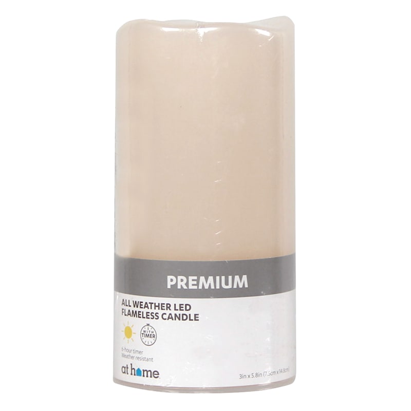 Ivory LED Pillar Candle with 6 Hour Timer 3x6