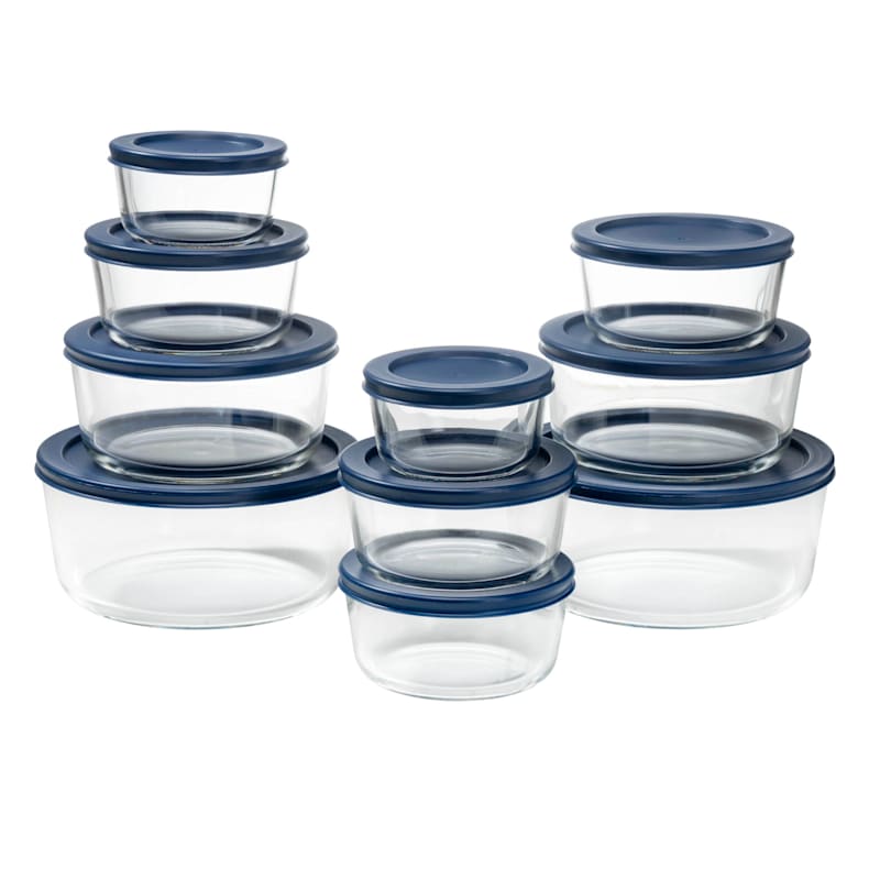 20-Piece Round Glass Food Storage Set with Lids