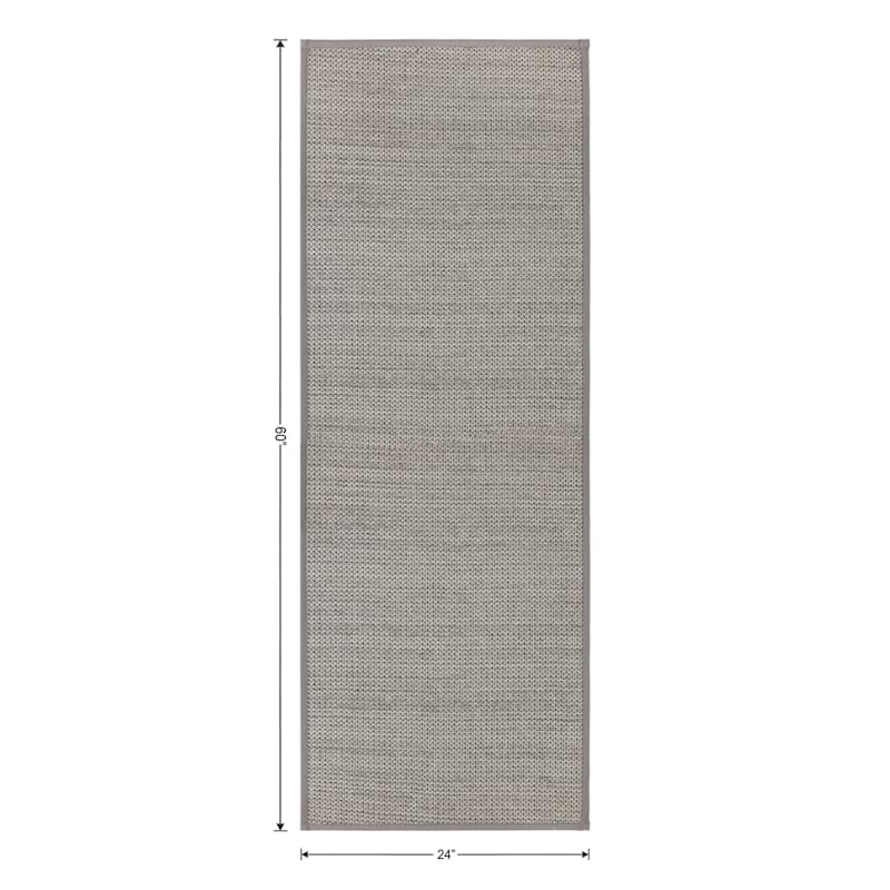 Solid Grey Textured Kitchen Runner, 22x50