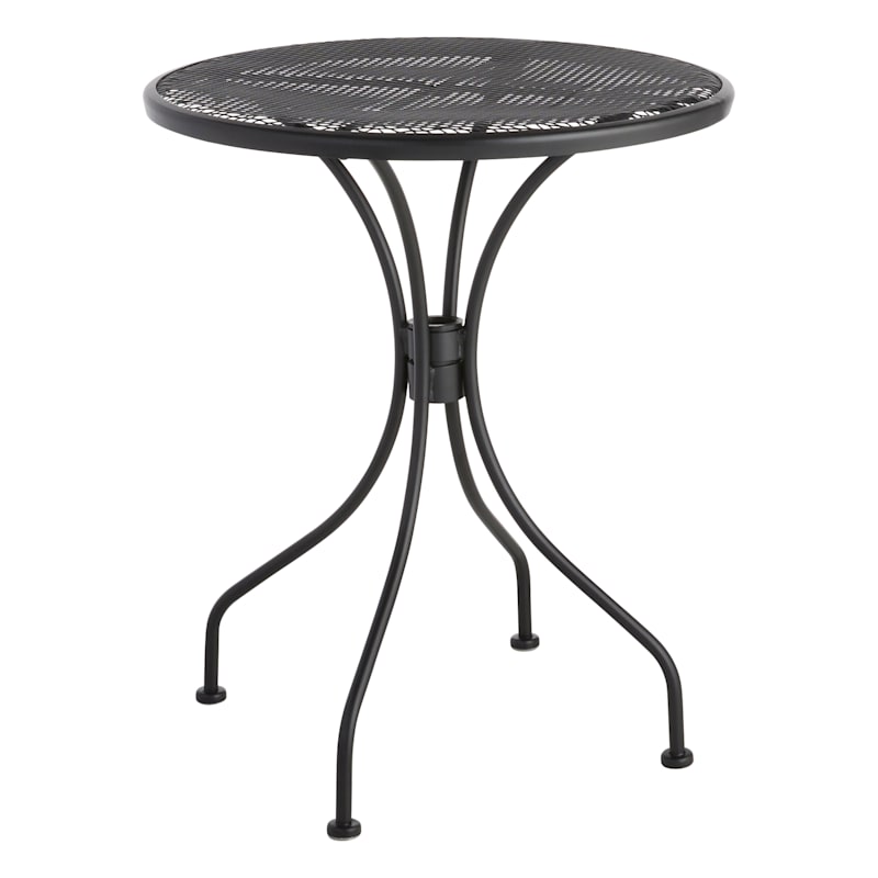 Black Steel Mesh Round Outdoor Bistro Table 24