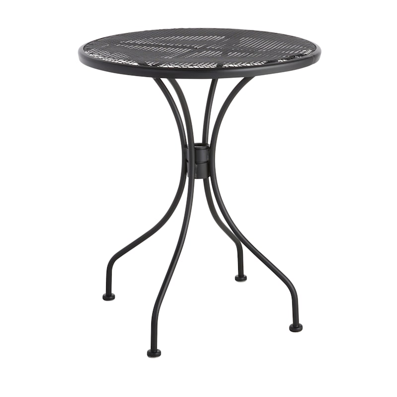 Black Steel Mesh Round Outdoor Bistro Table 24
