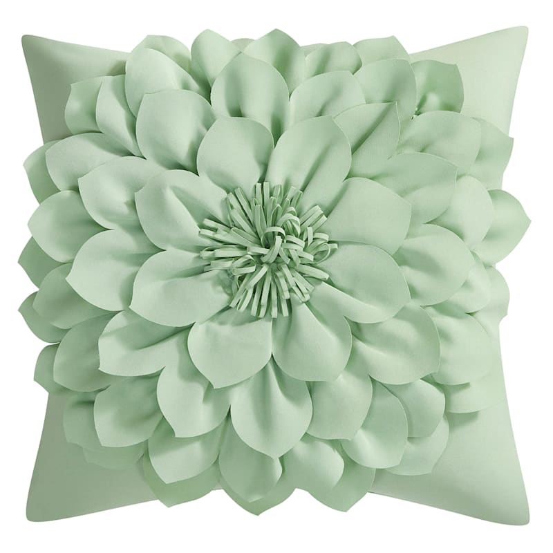 Providence Light Green Petal Outdoor Throw Pillow 20