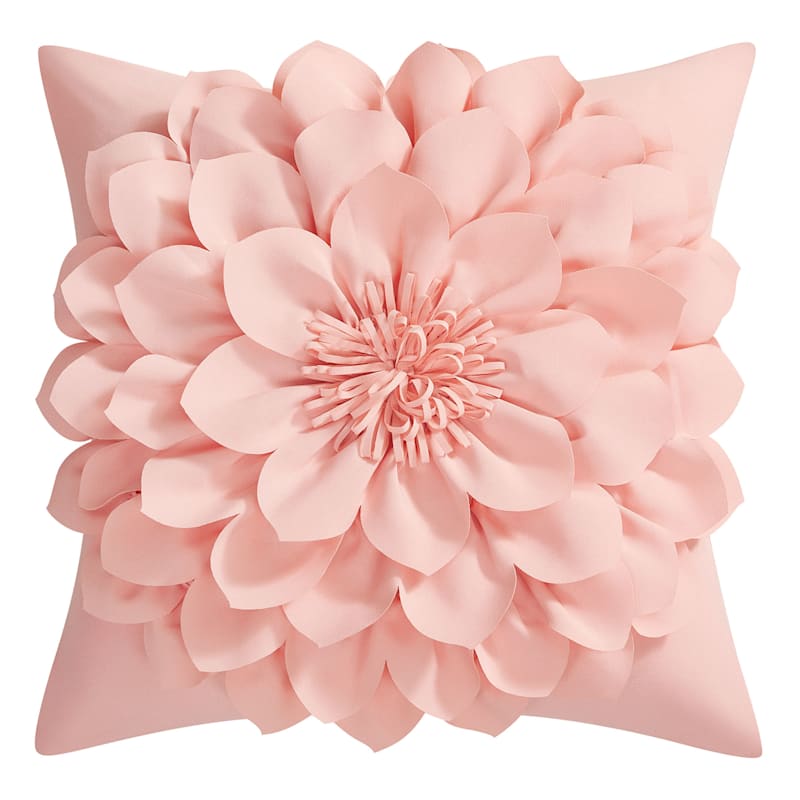 Providence Blush Square Petal Throw Pillow, 20"