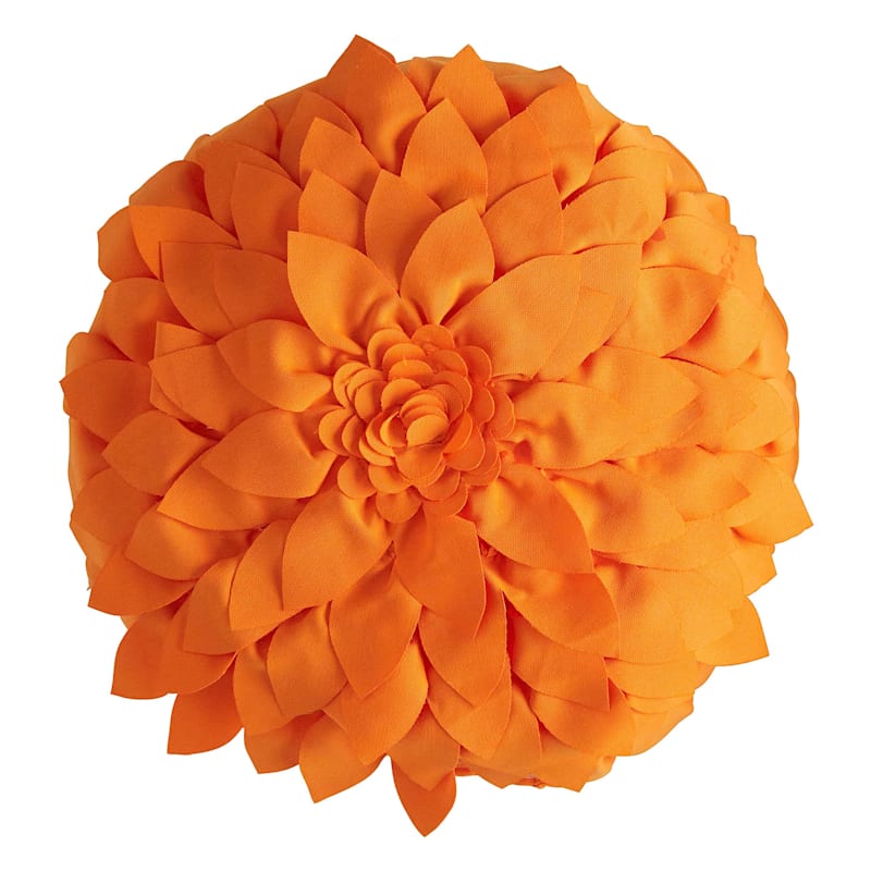 Sun Orange Petal Outdoor Throw Pillow, 18"