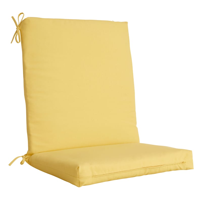 Butter Yellow Canvas Outdoor Hinged Cushion