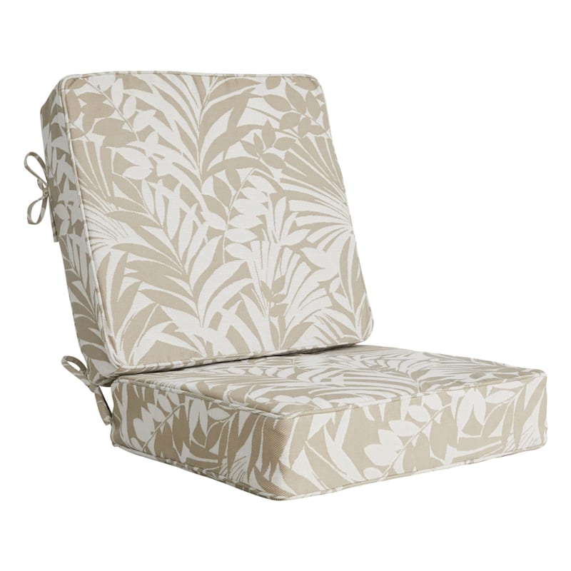 2 Piece Natural Royal Palm Premium Outdoor Deep Seat Cushion Set