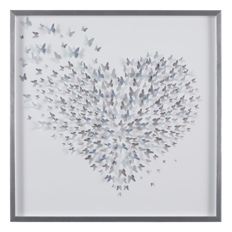  Derkymo Love Heart Canvas Wall Art Beautiful Butterflies  Painting Wall Art Romantic Love Heart Artwork Gift for Wife Women  Anniversary Framed and Stretched Ready to Hang 24x24: Posters & Prints