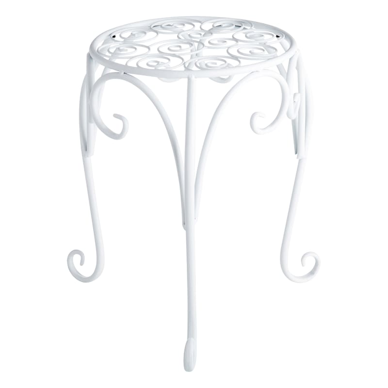 White Metal Plant Stand, Small