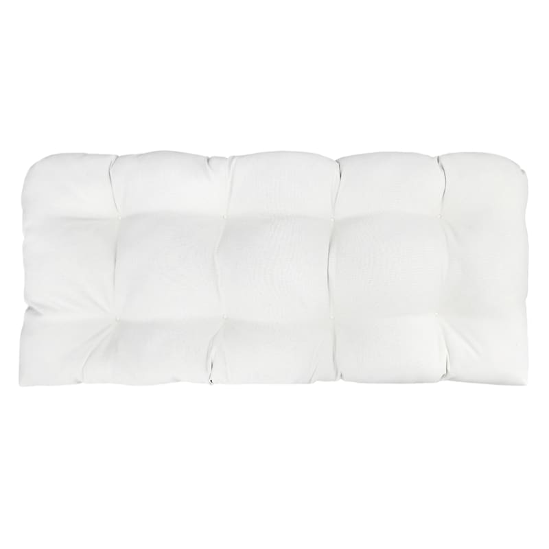 Natural canvas outdoor wicker settee cushion outdoor At Home