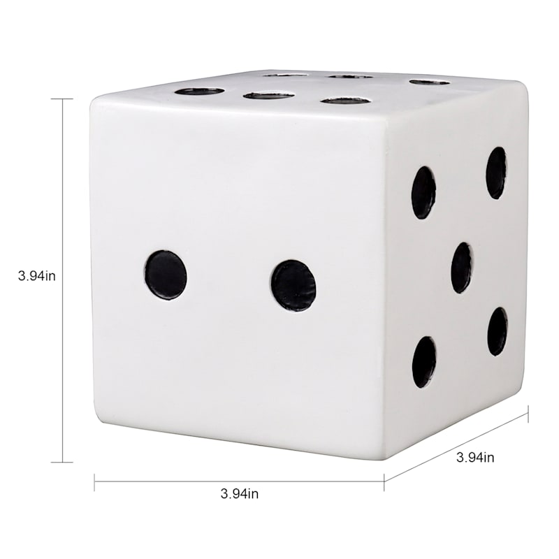 4In White Wood Dice