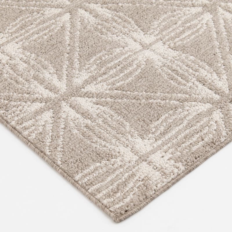 Taupe & Ivory Acadia Loop Diamond Design Outdoor Area Rug, 5x7